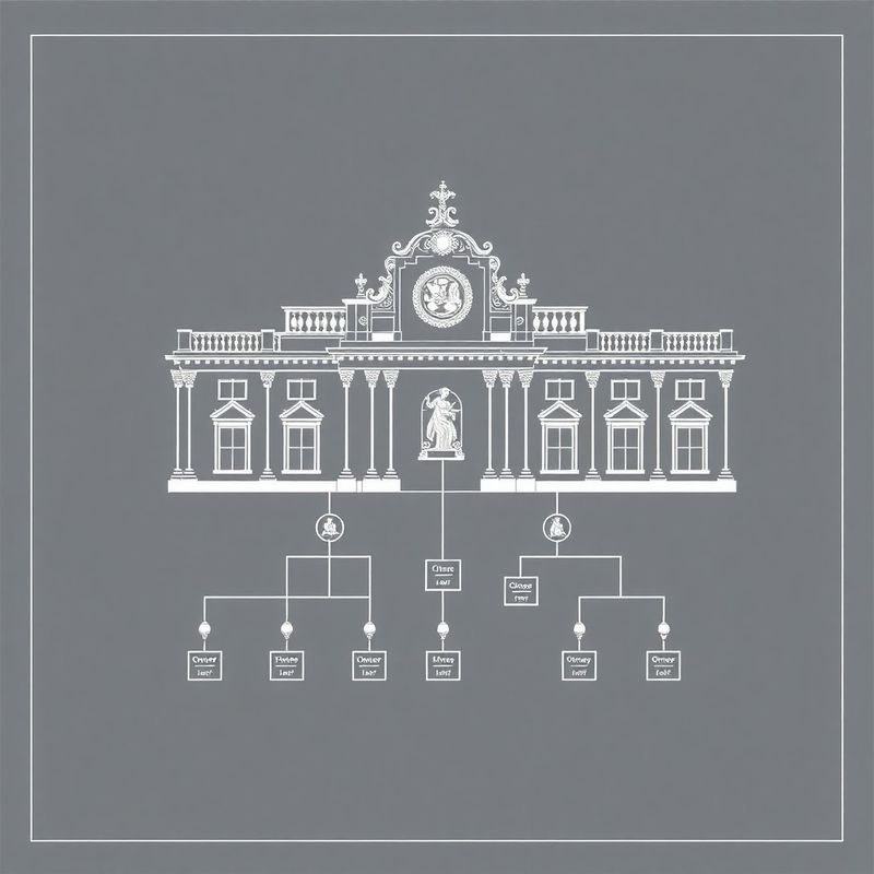 Architektonický nákres s korporátnou vlastníckou schémou